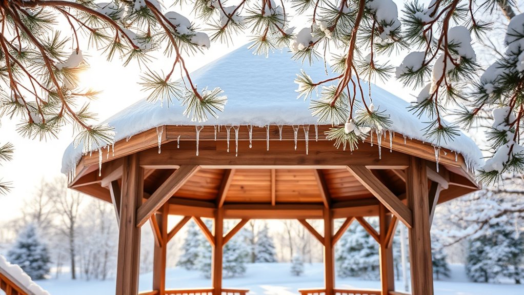 winter gazebo water prevention