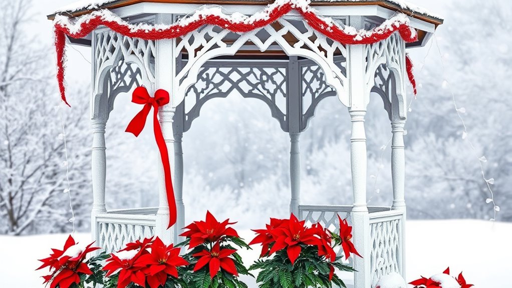 winter gazebo with accents