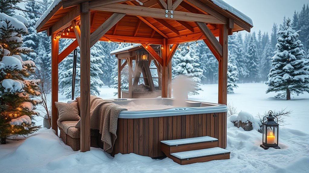 winter hot tub gazebo