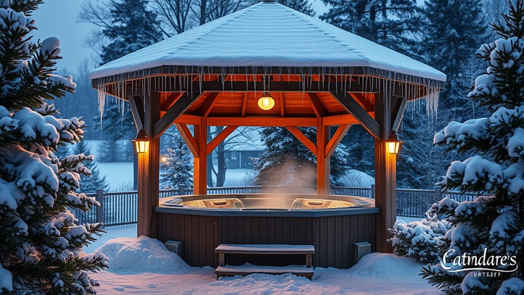 winter jacuzzi gazebo design