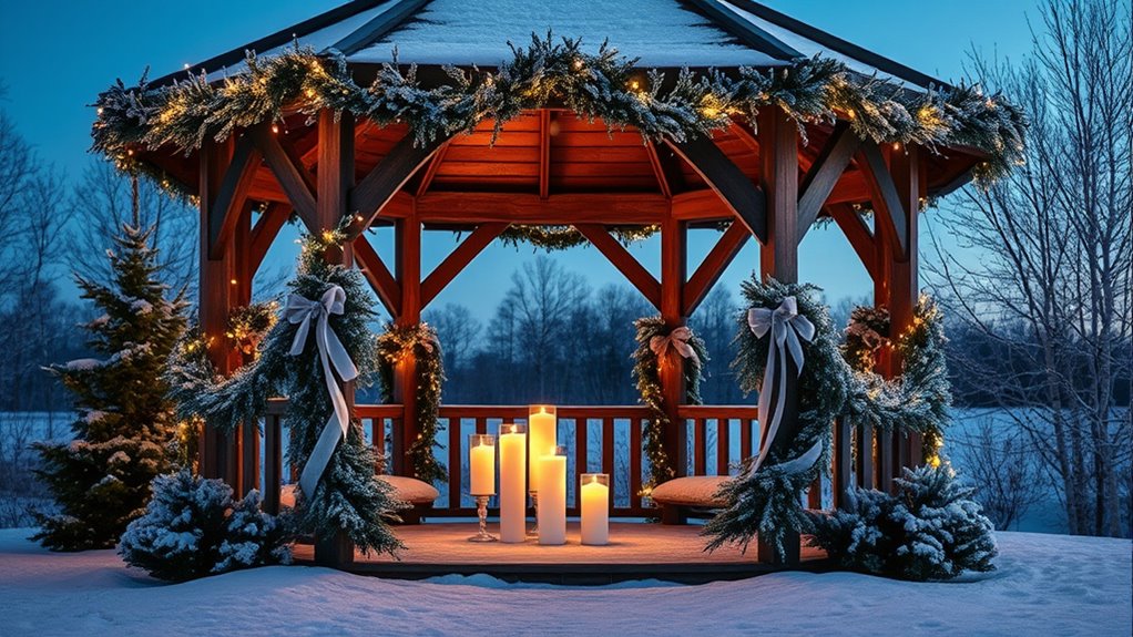 winter led candle decor