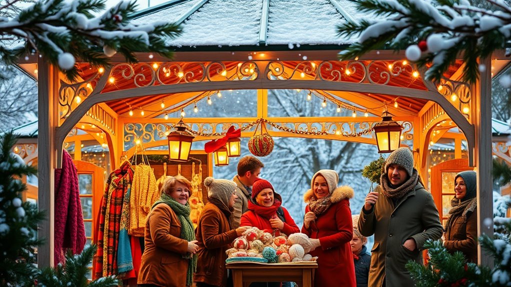 winter market in gazebo