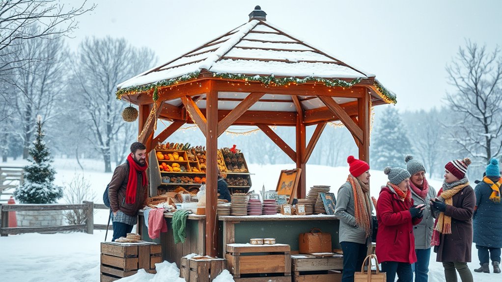 winter market stall gazebo