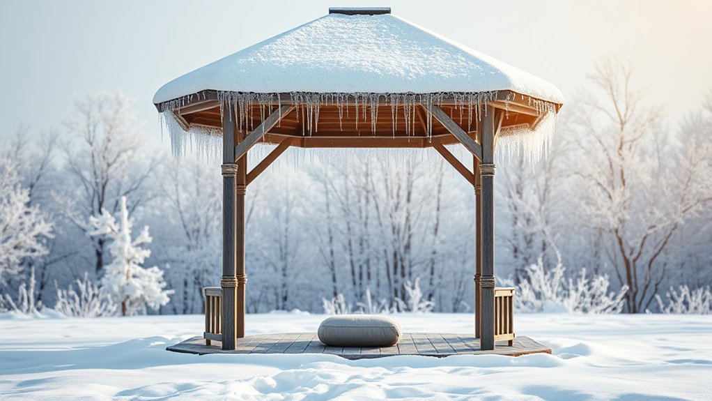 winter meditation in gazebo
