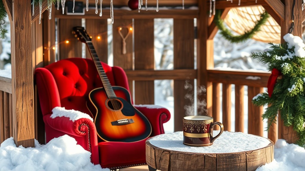 winter music gazebo corner