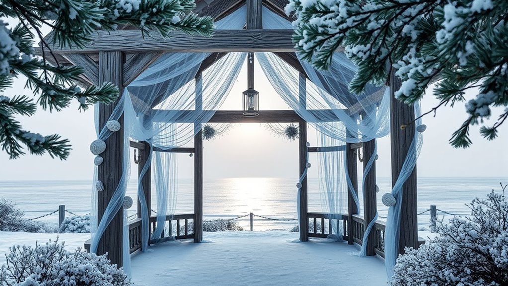 winter ocean gazebo decor