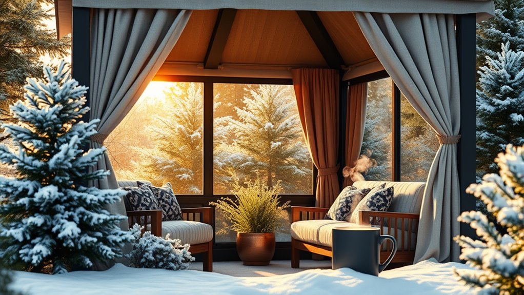 winter office gazebo noise reduction