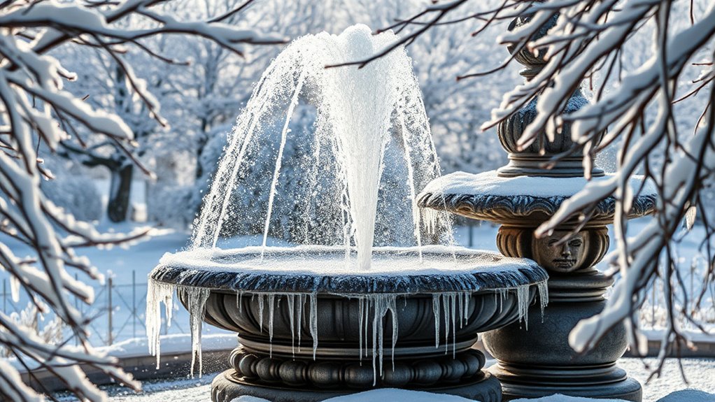 winter operable water fountain