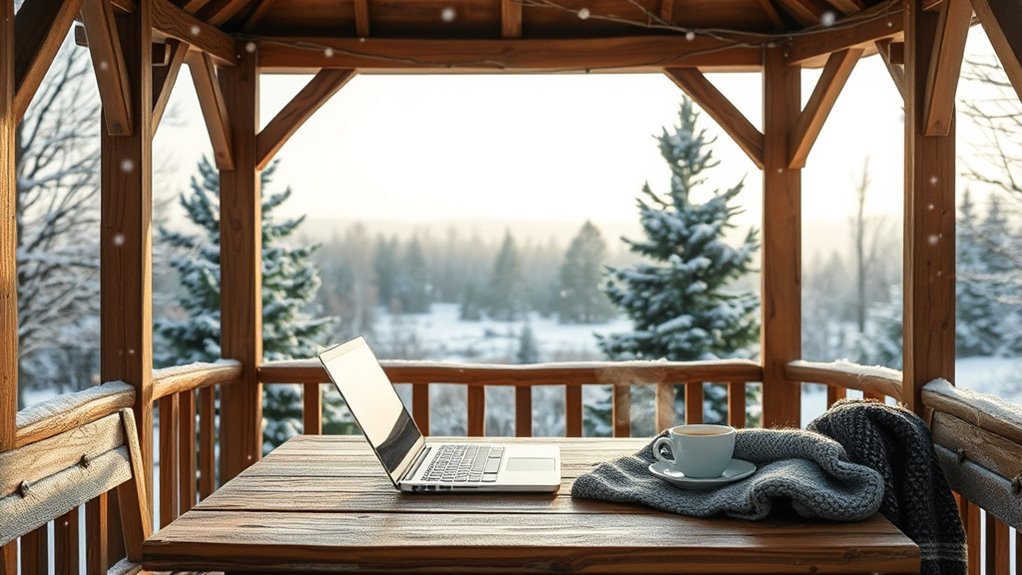winter outdoor office space