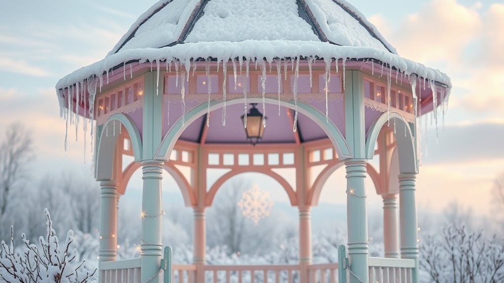 winter pastel gazebo themes