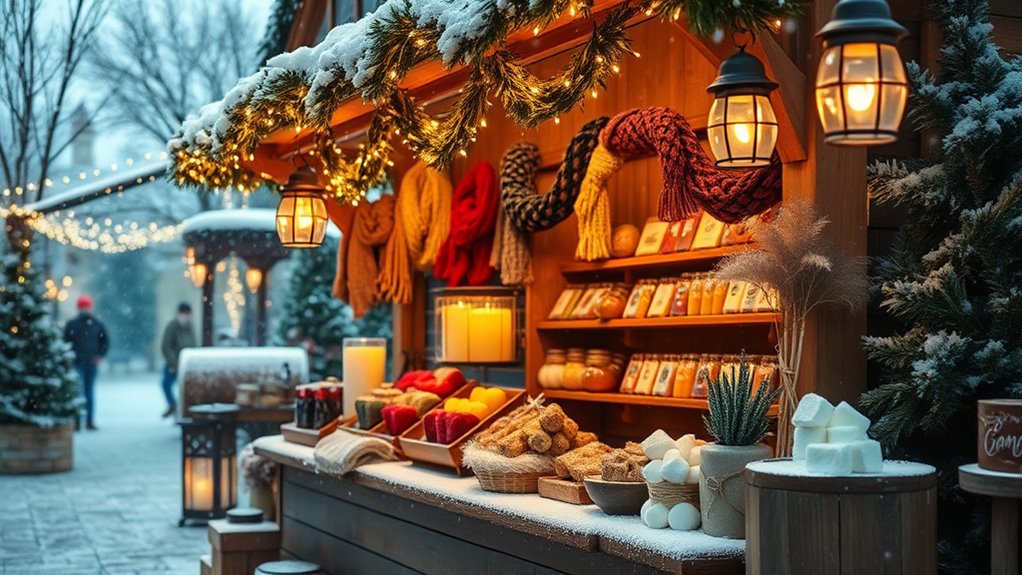 winter pop up shop setup