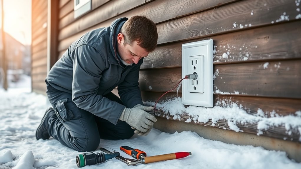 winter power outlet installation