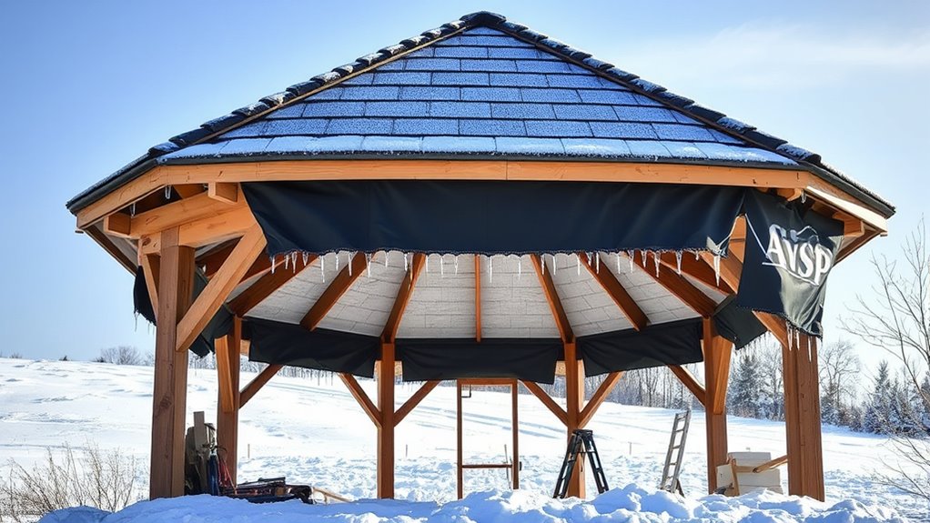 winter proof gazebo roof construction