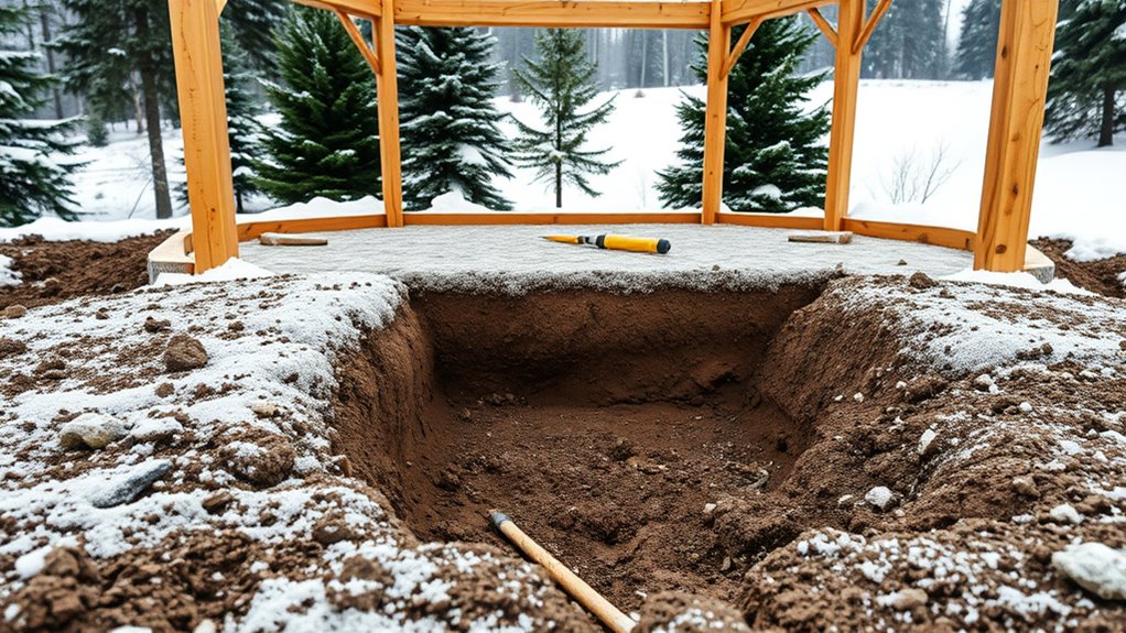 winter ready gazebo foundation construction