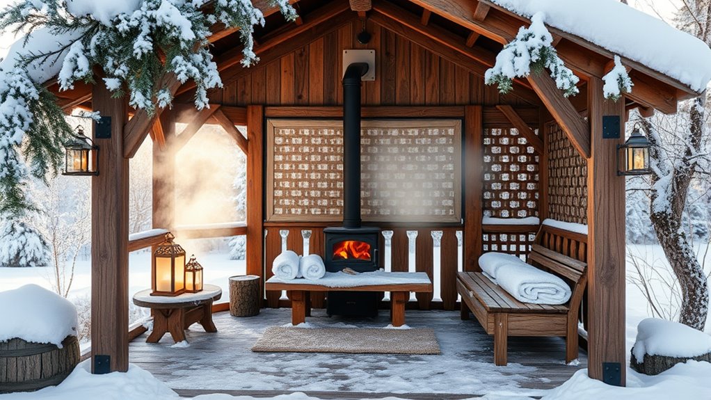 winter sauna gazebo transformation