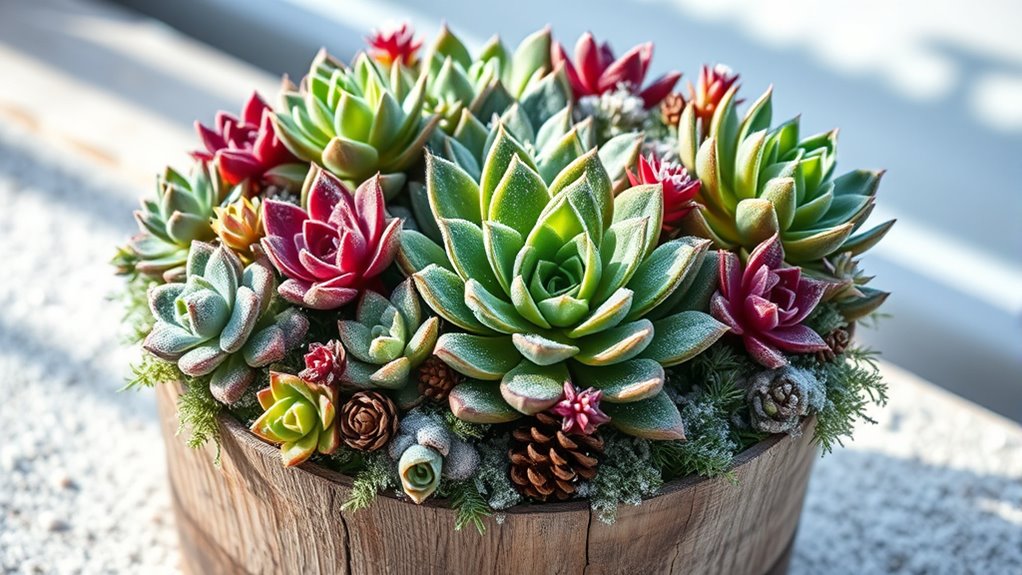 winter succulent display ideas