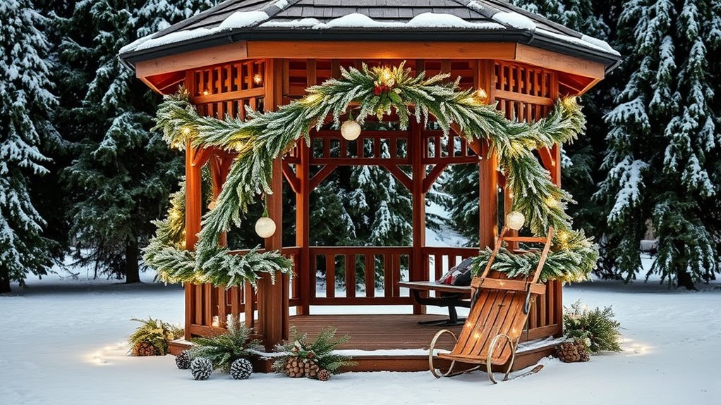 winter themed gazebo decoration