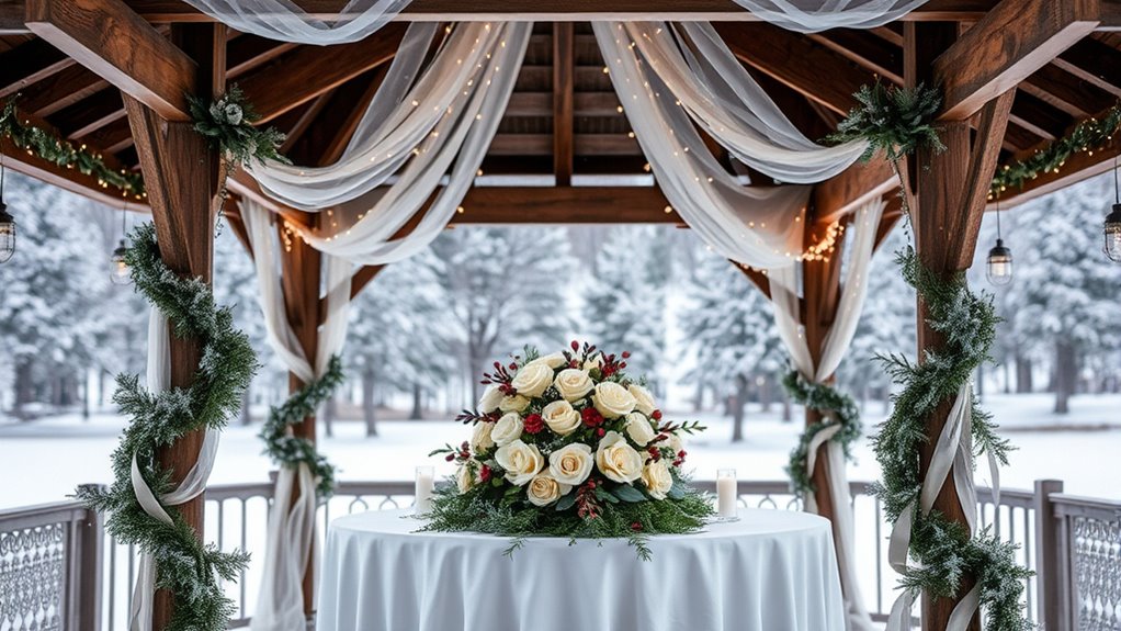 winter themed gazebo decorations