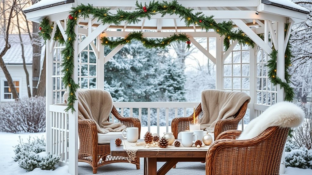 winter themed influencer gazebo setup