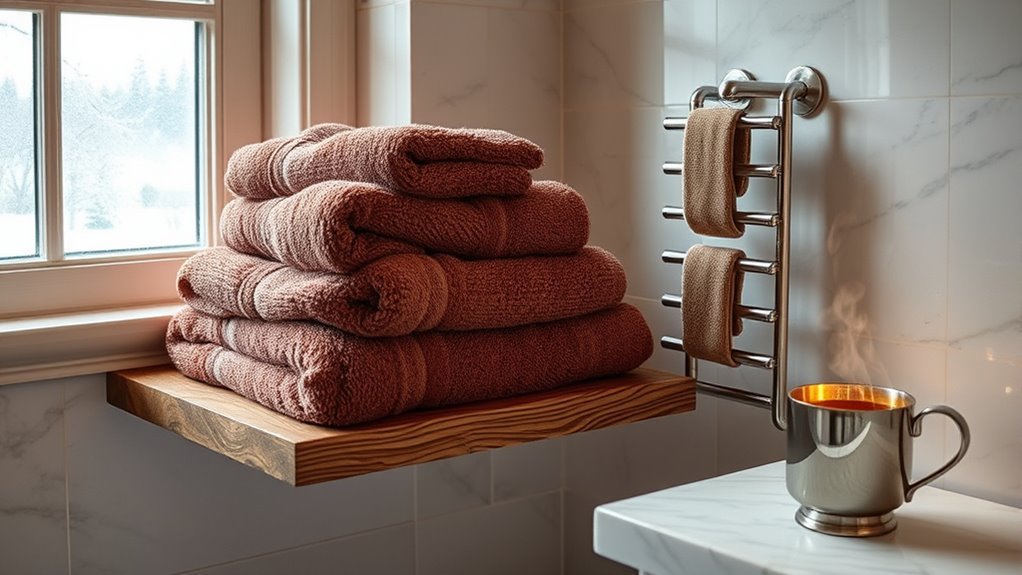 winter towel warmer setup