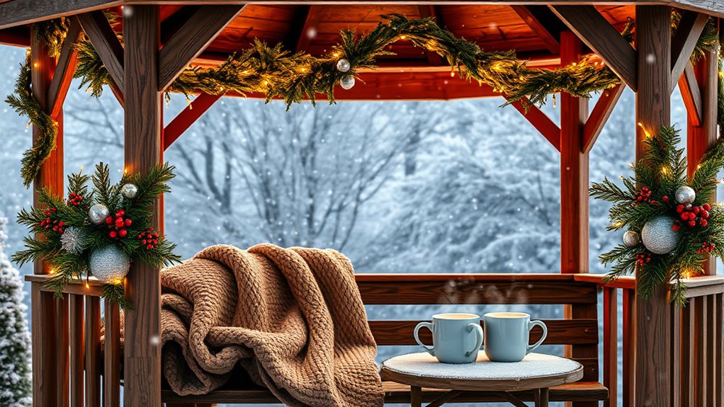 winter vlog gazebo decor